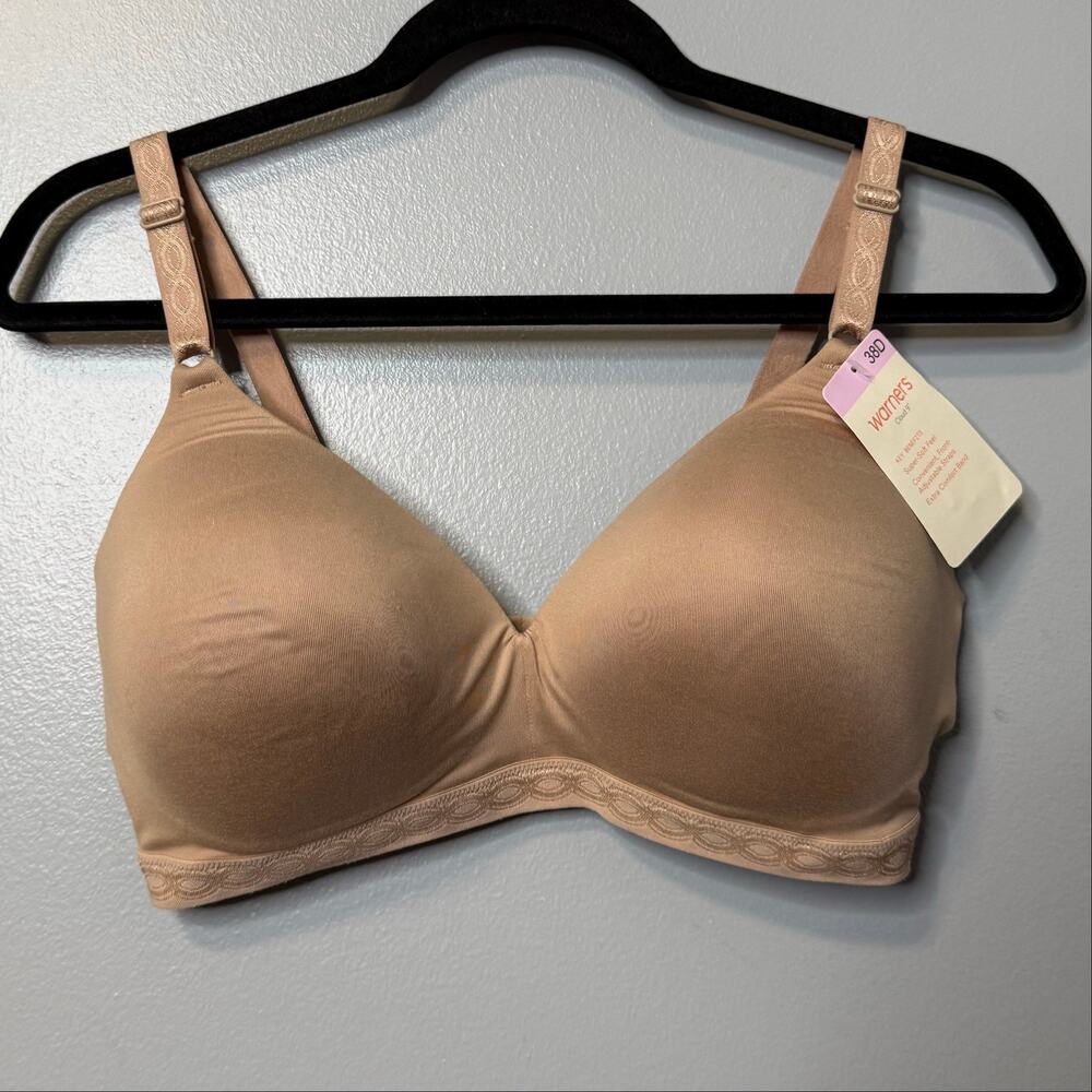 Warners Tan Cloud 9 Super Soft Wireless Lightly Lined Bra NEW 38D